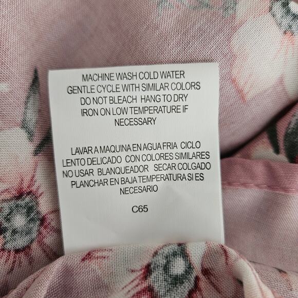 Lily Rose Pink Floral Square Neck Short Sleeve Blouson Peasant Midi Dress 1X - Picture 8 of 9